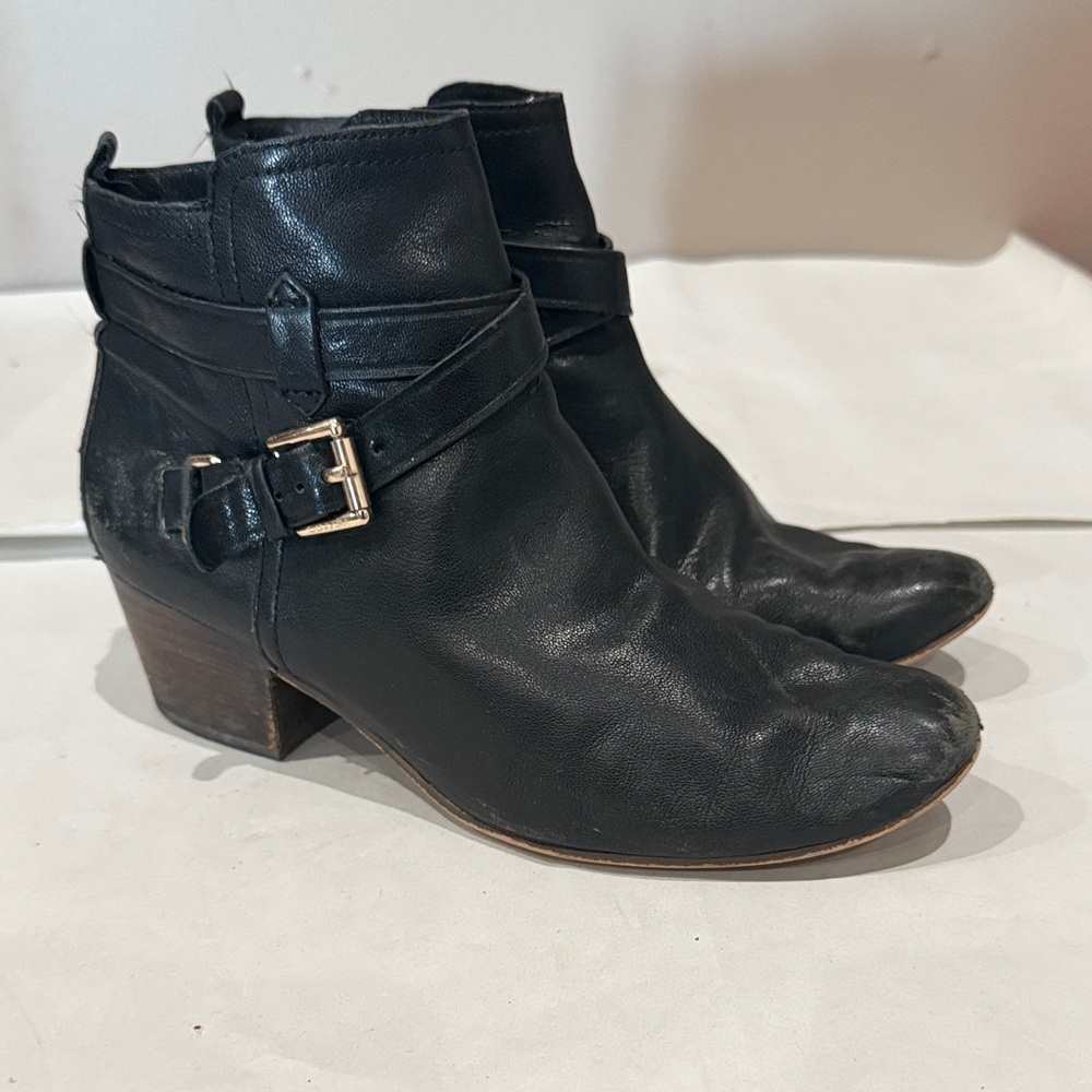 Coach Black Leather Ankle Booties